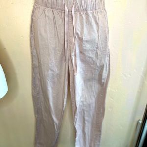 Uniqlo cotton drawstring linen-like fabric. Size XS khaki, jogger style
